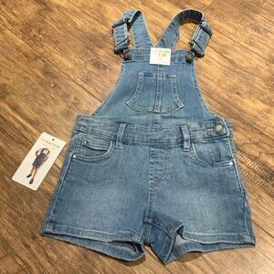 Urban Star light wash jean short overalls